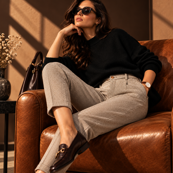 Avery Herringbone Trousers